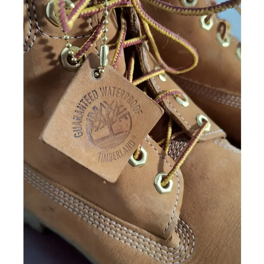 Timberland Premium 6 Inch Waterproof Boots Men's Size 9.5 Wheat Nubuck Leather